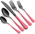 20-Piece Black Silverware Set 18/0 Stainless Steel - Modern Pink