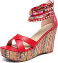 Wedge Sandals With Pearls Across The Top - Platform Heels Jewelry