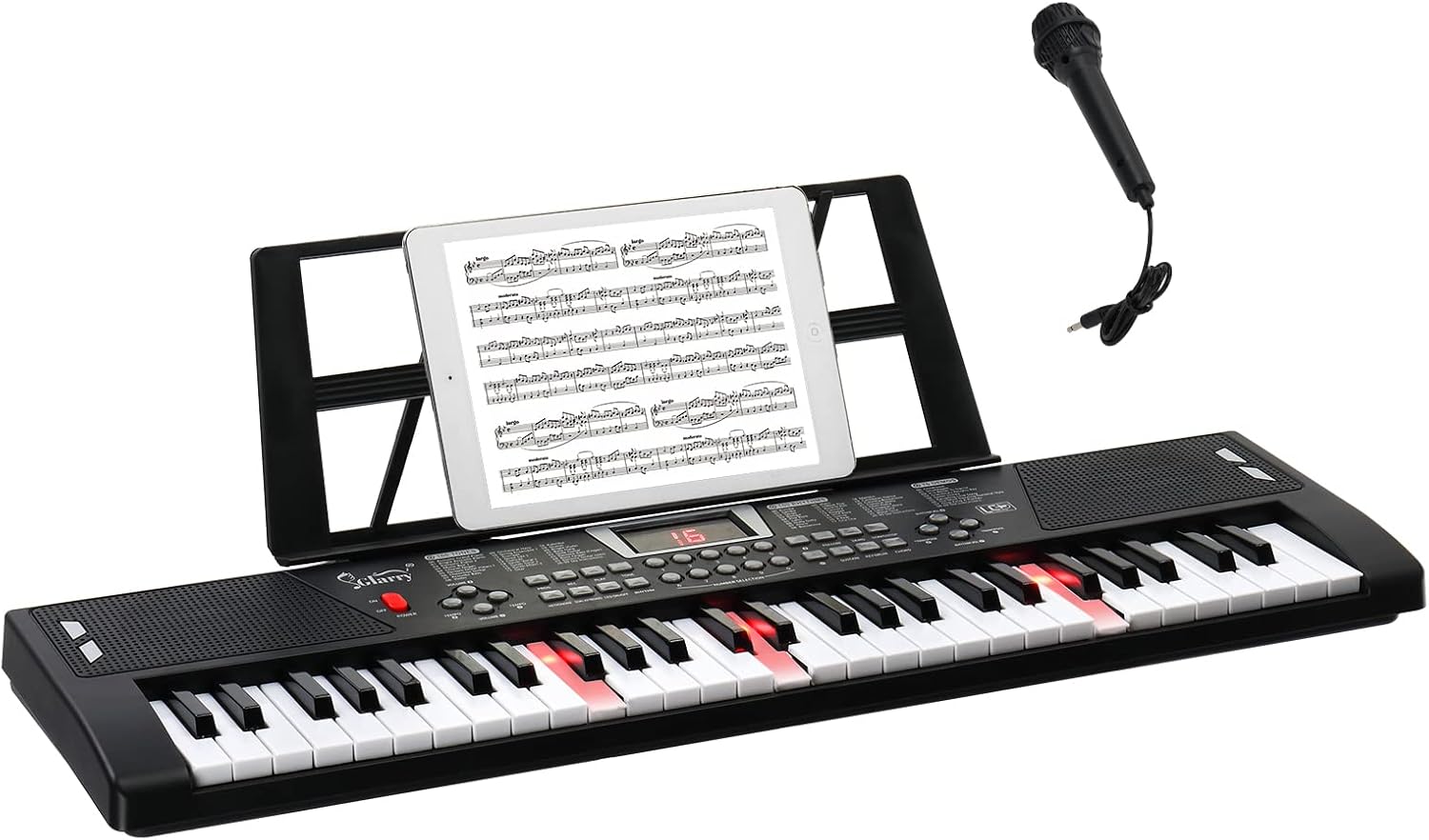 GLARRY 54 Lighted Keys Electric Keyboard Piano for Beginners