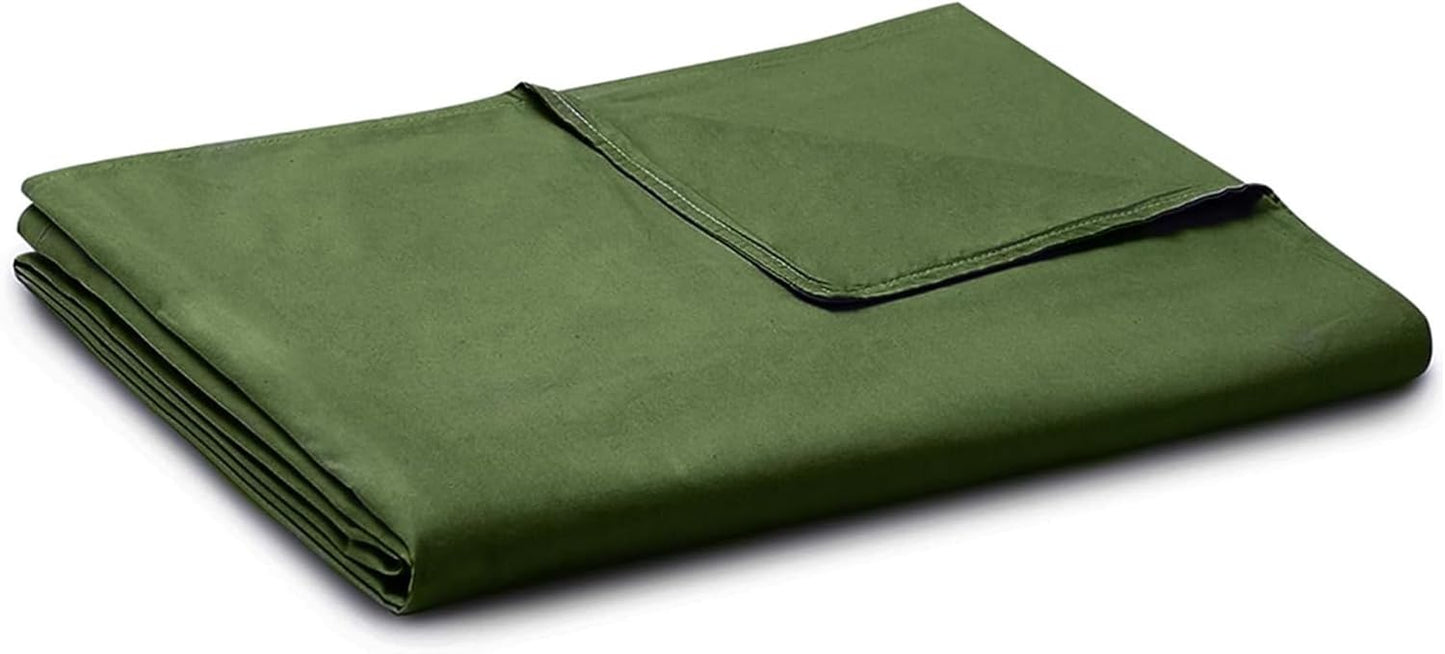 YnM Exclusive Cotton Duvet Cover for Weighted Blankets Army Green