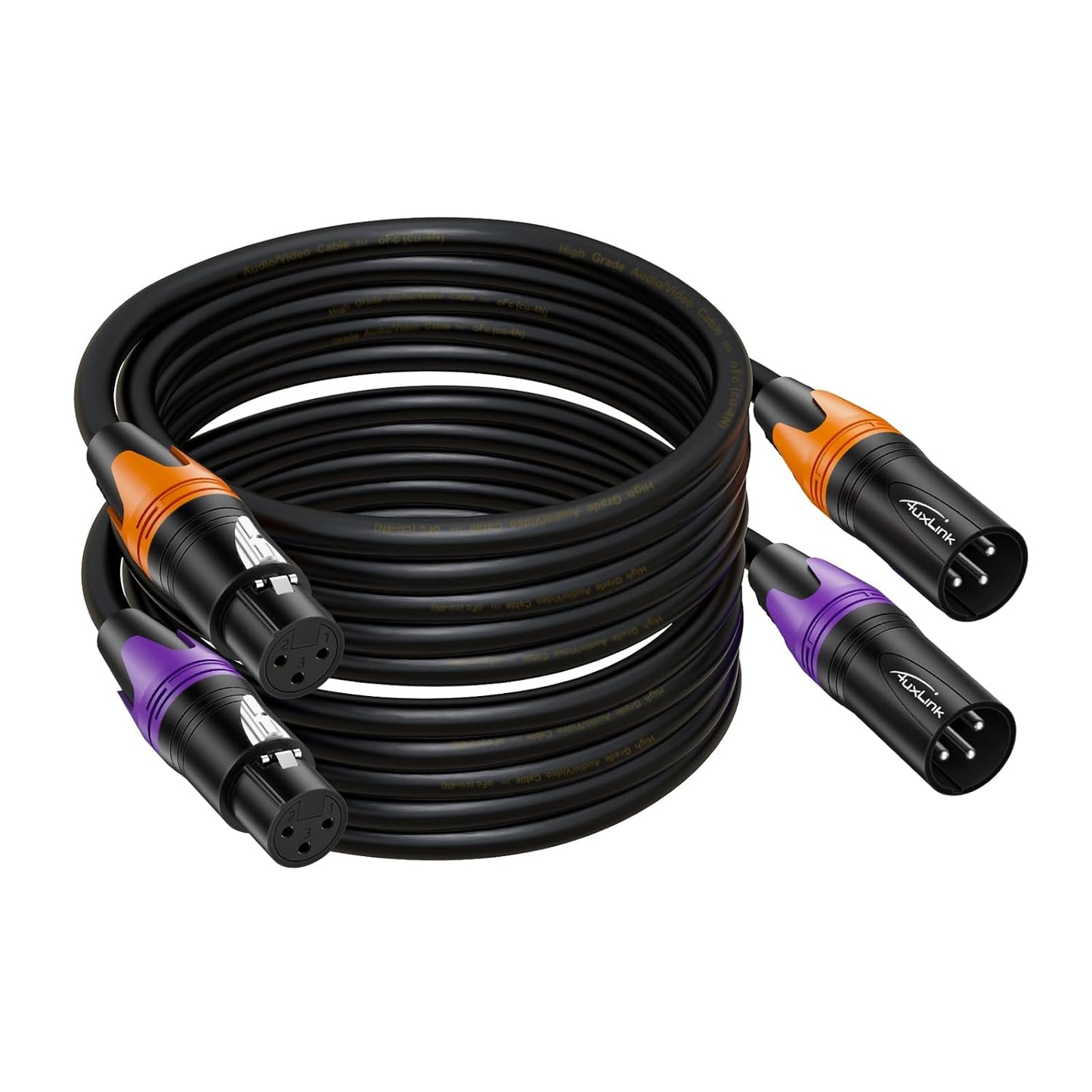 XLR Cables 75ft 2Pack for Microphones and Speaker Systems