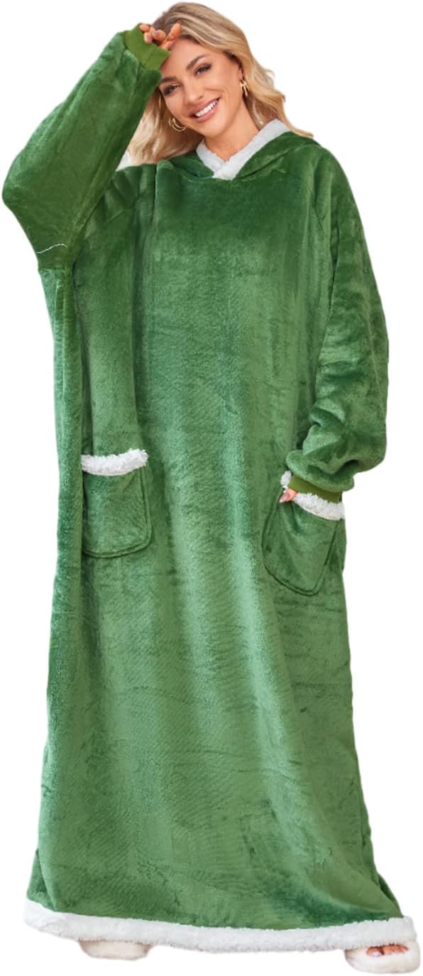 Cozy Oversized Hoodie Blanket - Warm Sherpa Fleece