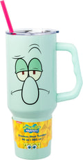 Silver Buffalo Squidward Stainless Steel 40 oz Tumbler with Handle