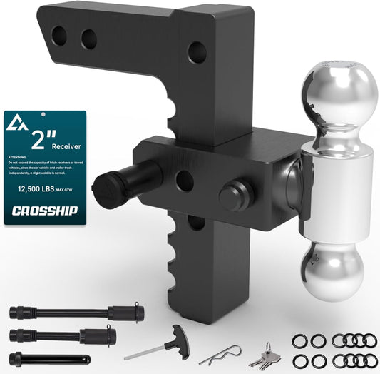 Adjustable Trailer Hitch - Heavy Duty Aluminum Drop Hitch