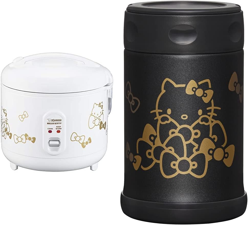 Zojirushi Rice Cooker & Warmer with Hello Kitty Food Jar Set