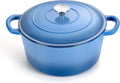 TeamFar 3qt Dutch Oven - Small Enameled Cast Iron Pot for Baking