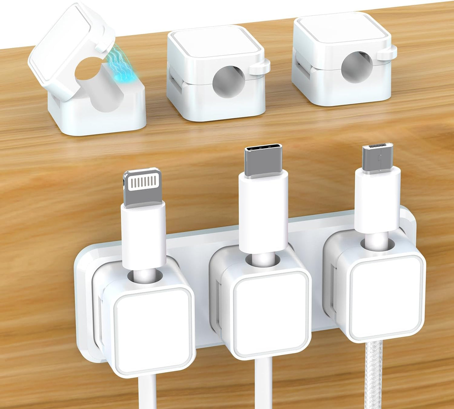Strong Magnetic Cable Clips - 6 Pack