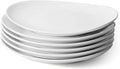 Sweese Porcelain 11 in Dinner Plates Set of 6 - Durable White Curve
