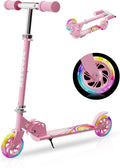 Kids 2-Wheel Light-Up Kick Scooter for Ages 3+ - Adjustable Heights