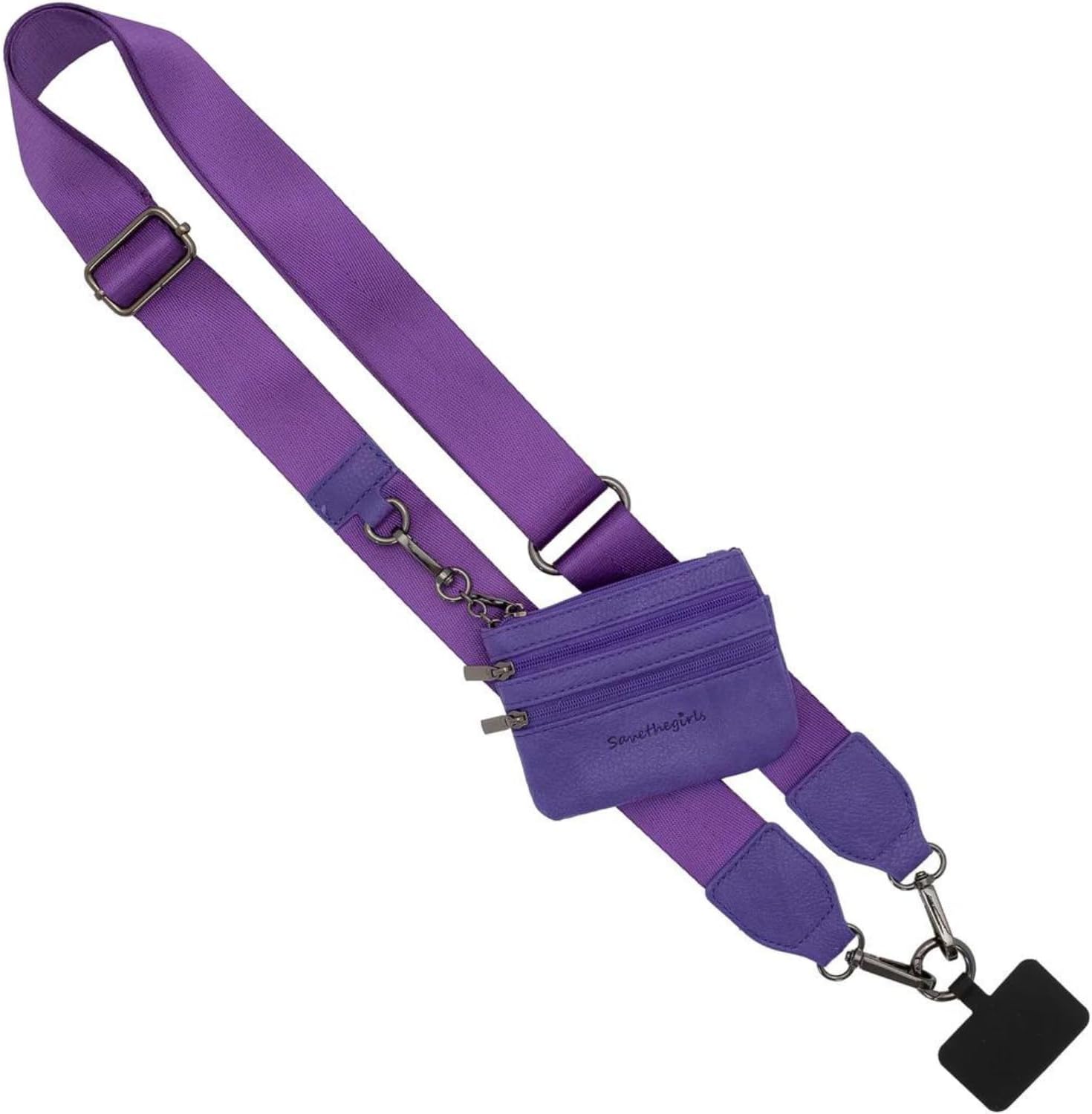 Clip and Go Phone Strap Solid with Zipper Wallet Pouch