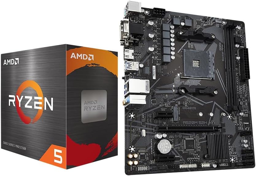 AMD Ryzen 5 5500 Desktop Processor with A520M Micro ATX Board