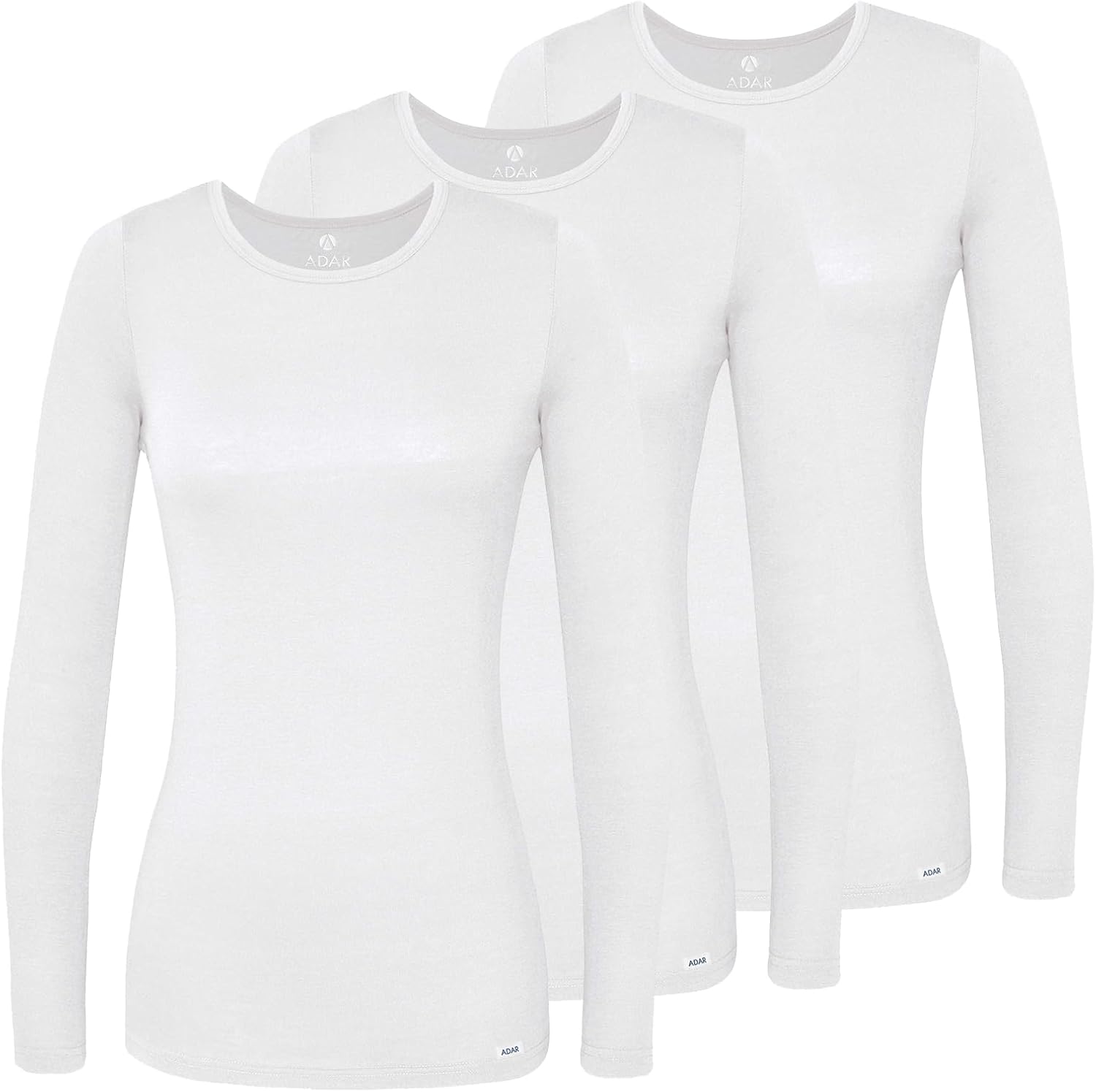 Adar Underscrubs for Women Long Sleeve Comfort Tee 3 Pack