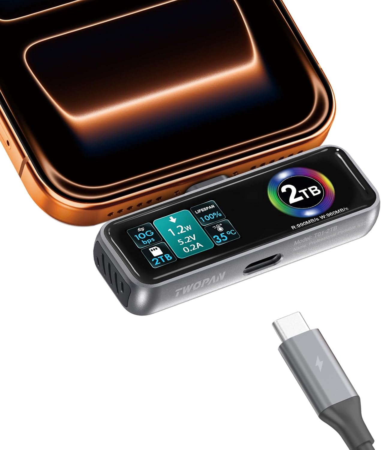 Magnetic Portable iPhone SSD for ProRes 4K Video Recording