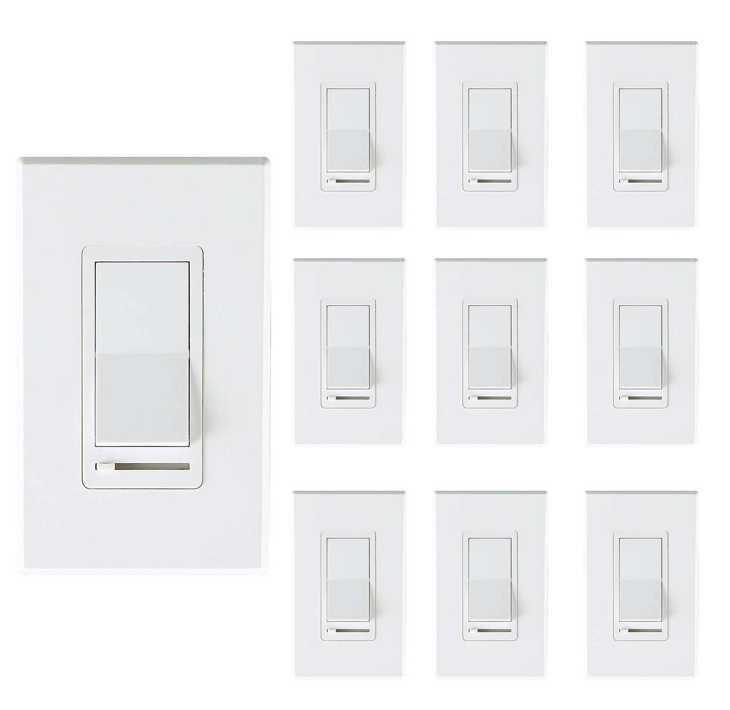Cloudy Bay 3-Way/Single Pole Dimmer Switch Pack of 10 for LED
