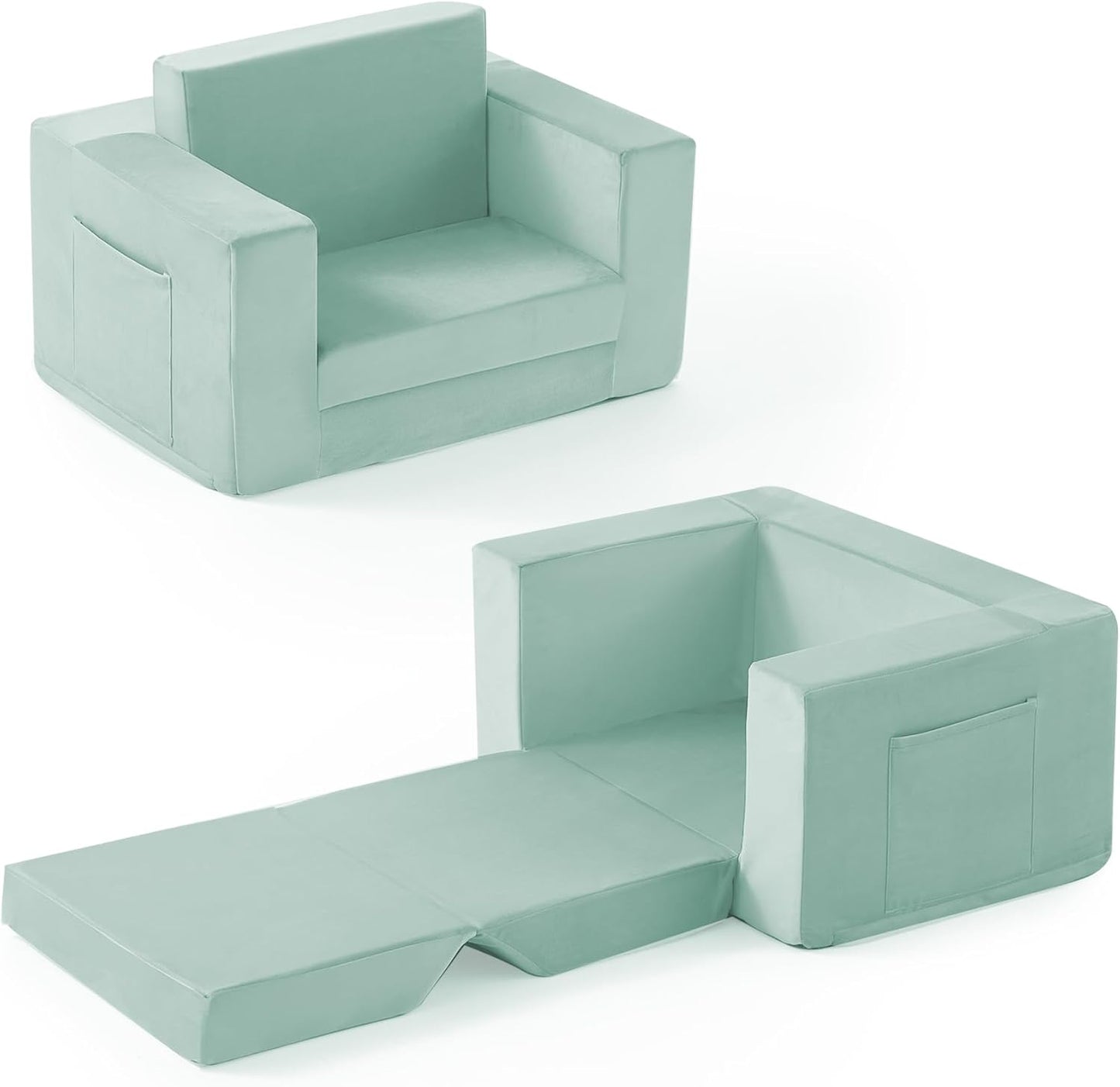 Kids Couch 2-in-1 Toddler Chair Comfy for Ages 1-3 Years
