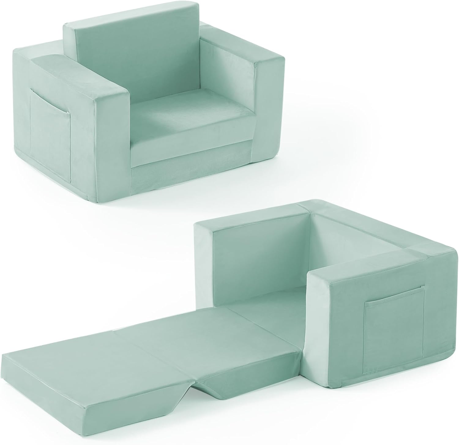 Kids Couch 2-in-1 Toddler Chair Comfy for Ages 1-3 Years