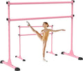 Pink Freestanding Ballet Bar Height Adjustable 11 to 47 in - Stable