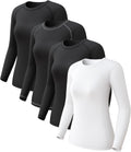 4 Pack Women's Long Sleeve Compression Shirts - Warm (Style 7421)