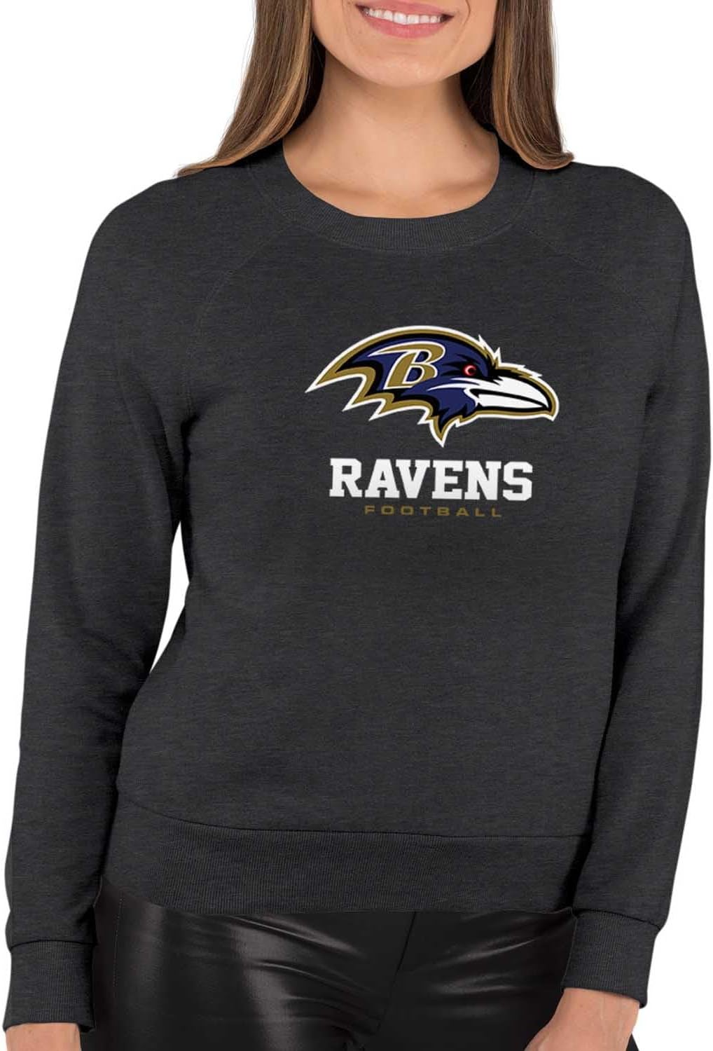 Baltimore Ravens Women's Slouchy Crewneck - Ultimate Fan Apparel