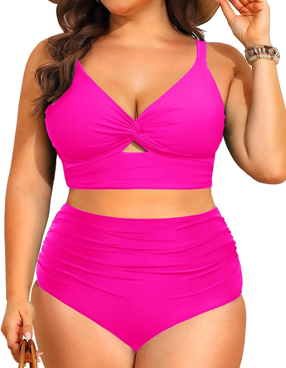 Daci Plus Size Two Piece Swimsuits for Women with Tummy Control