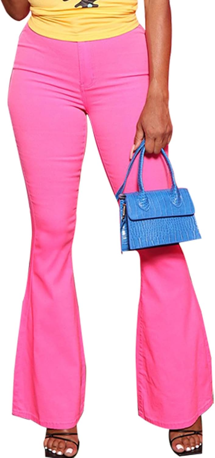 High Waisted Bell Bottom Jeans for Women - Vintage Flared Style
