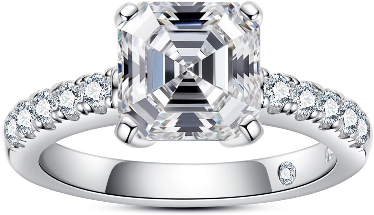 AnuClub Moissanite Engagement Ring with D Color Brilliance