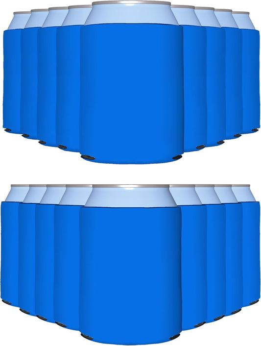 PartyPrints 200 Pack Cerulean Blank Can Cooler Sleeves for Events
