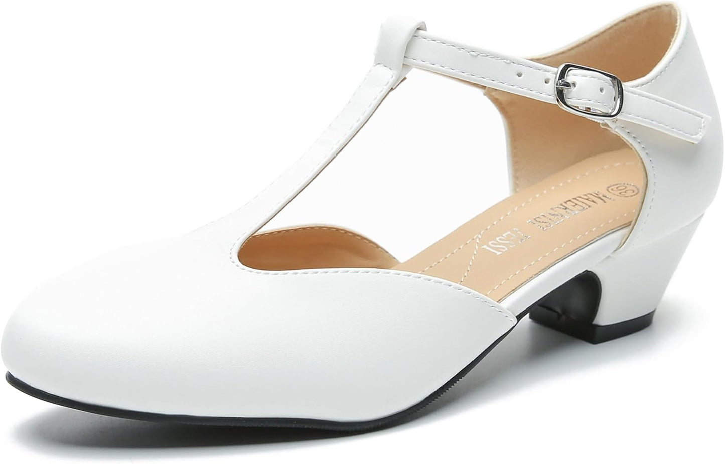 Stylish T-Strap Low Chunky Heel Mary Jane Pumps for Women