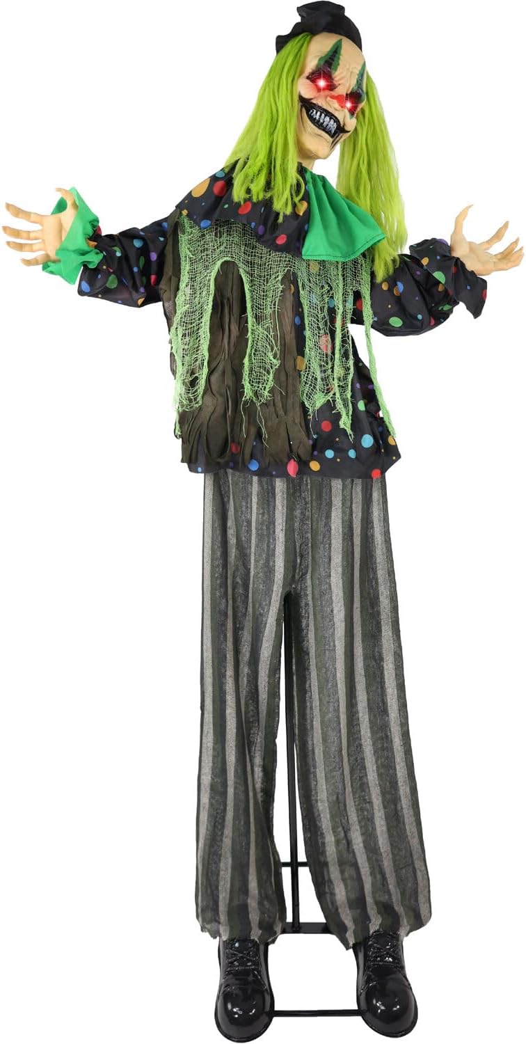 Lifesize Animatronic Scary Talking Clown for Halloween Fun