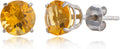 10k Yellow Gold Round Checkerboard Cut Stud Earrings 6mm - Classic