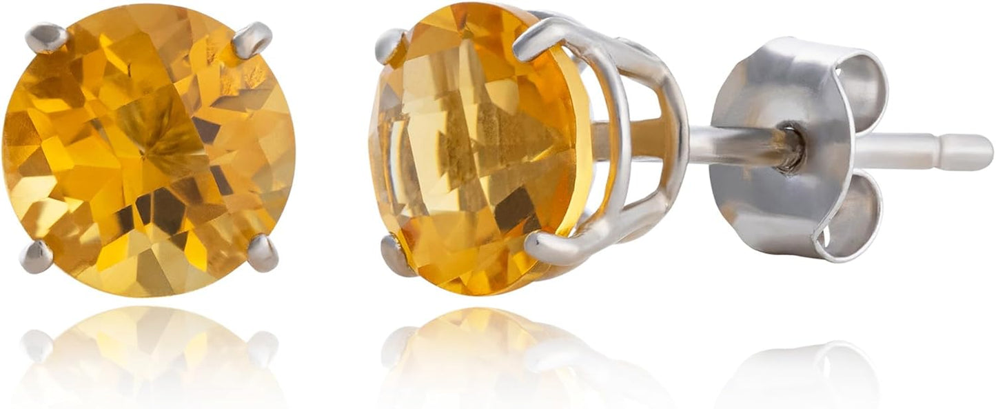 10k Yellow Gold Round Checkerboard Cut Stud Earrings for All