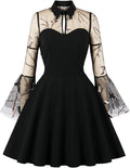 Women's Vintage Polka Dot 1950s Audrey Retro A-Line Cocktail Dress