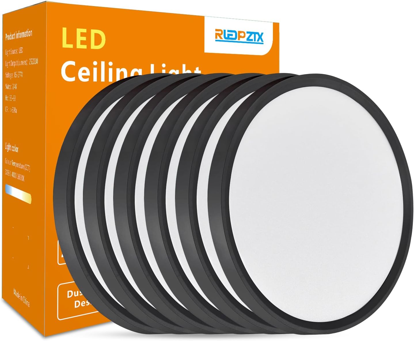 12 Inch Ultra-Slim Low Profile LED Ceiling Light - 6 Pack