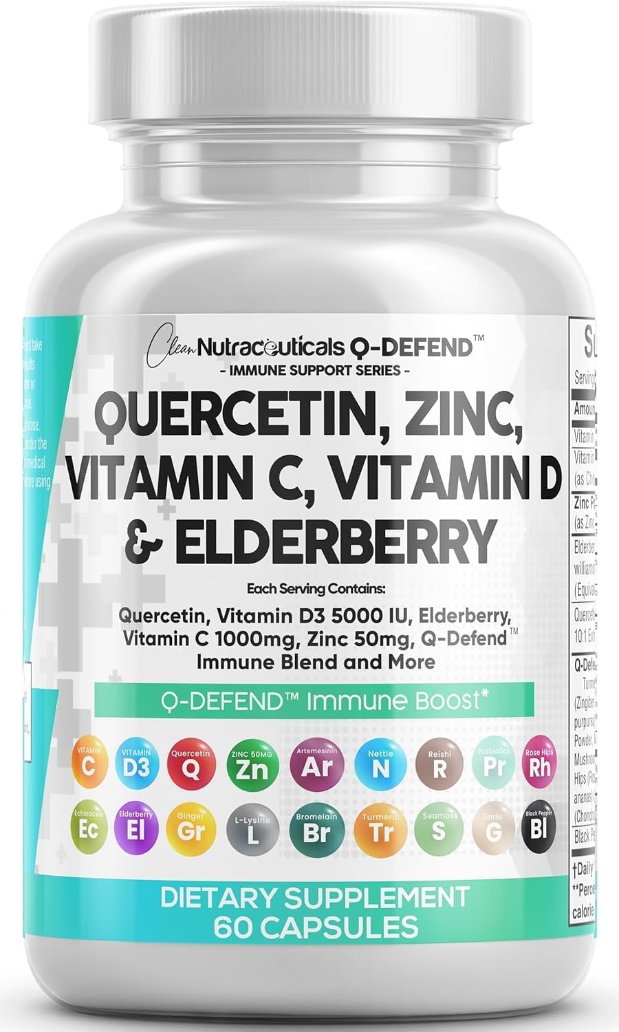 Quercetin Zinc Vitamin C D Elderberry Lung Immune Support