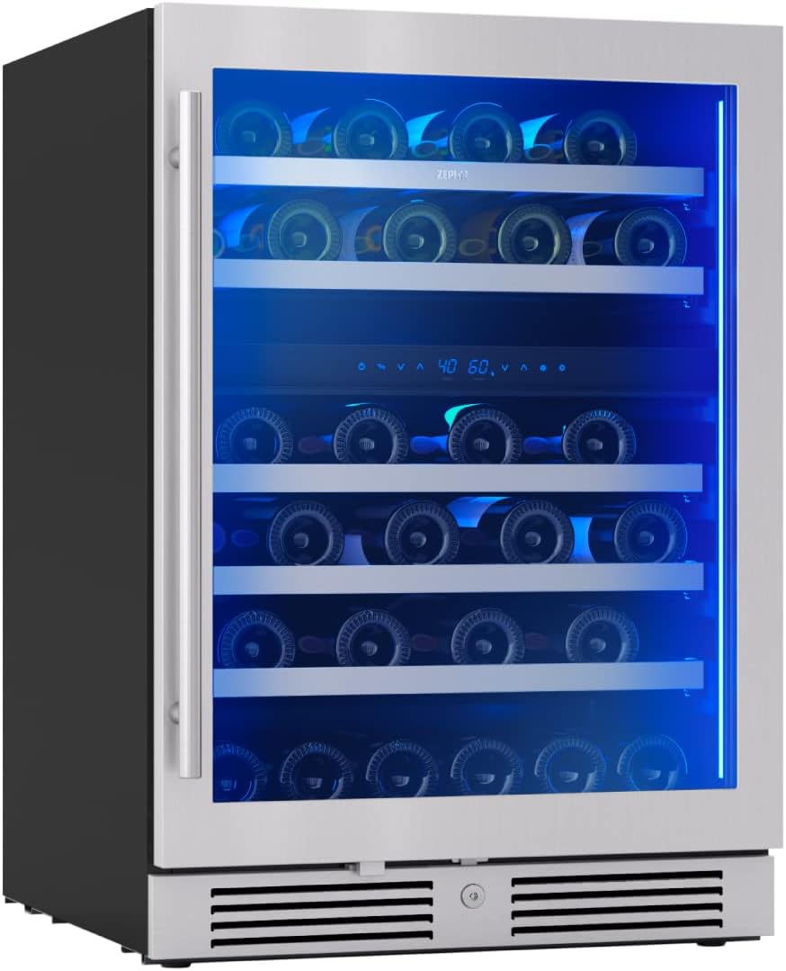 Zephyr 45-Bottle Dual Zone Wine Fridge: Presrv 24 Undercounter Chiller