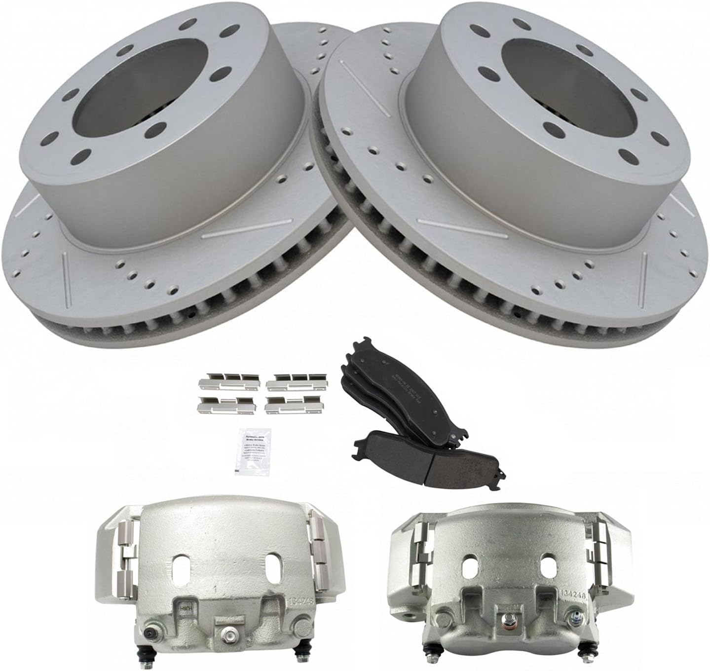 TRQ Front Performance Brake Pad & Rotor Kit for Dodge Ram 1500