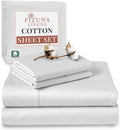 Pizuna Pure 100% Cotton California King Sheets - 400 TC Sateen Comfort