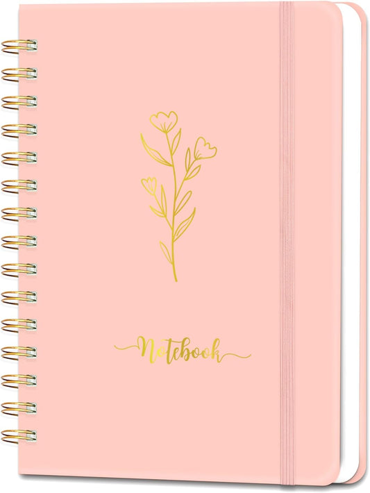 140-Page Pink Hardcover Spiral Journal