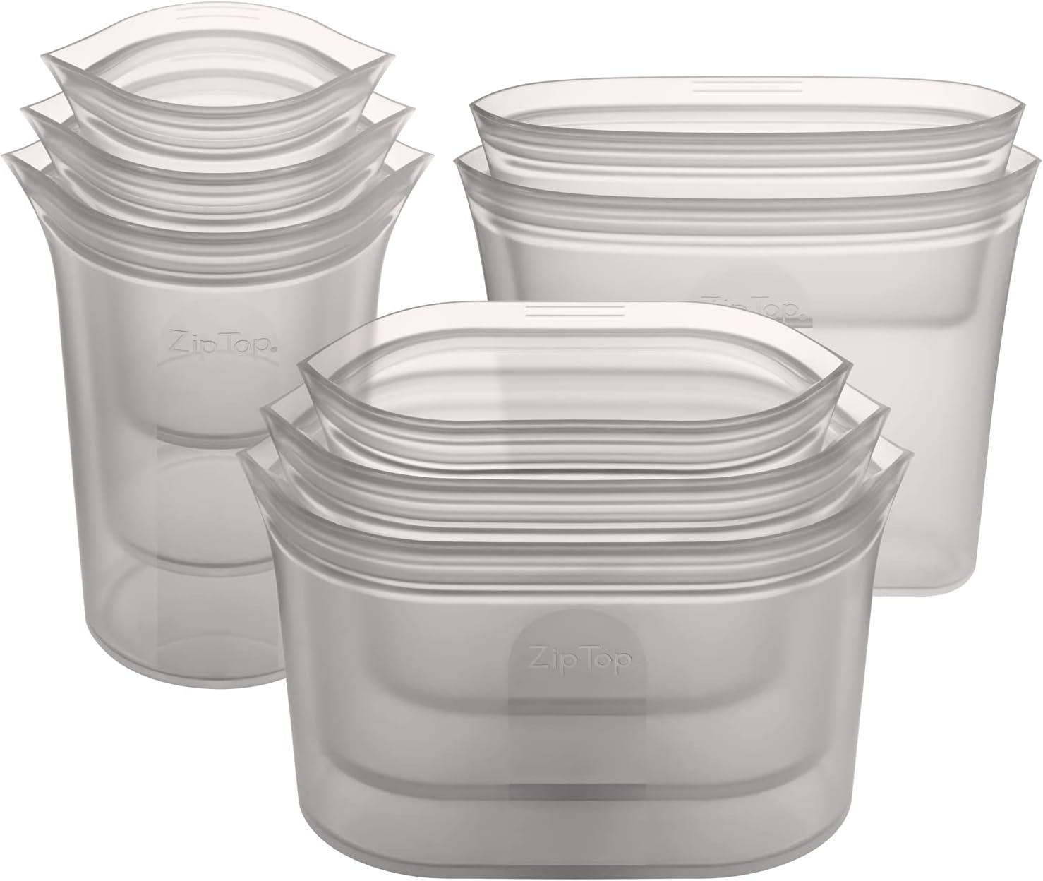Zip Top Reusable Food Storage Bags Full Set of 8 for All Needs