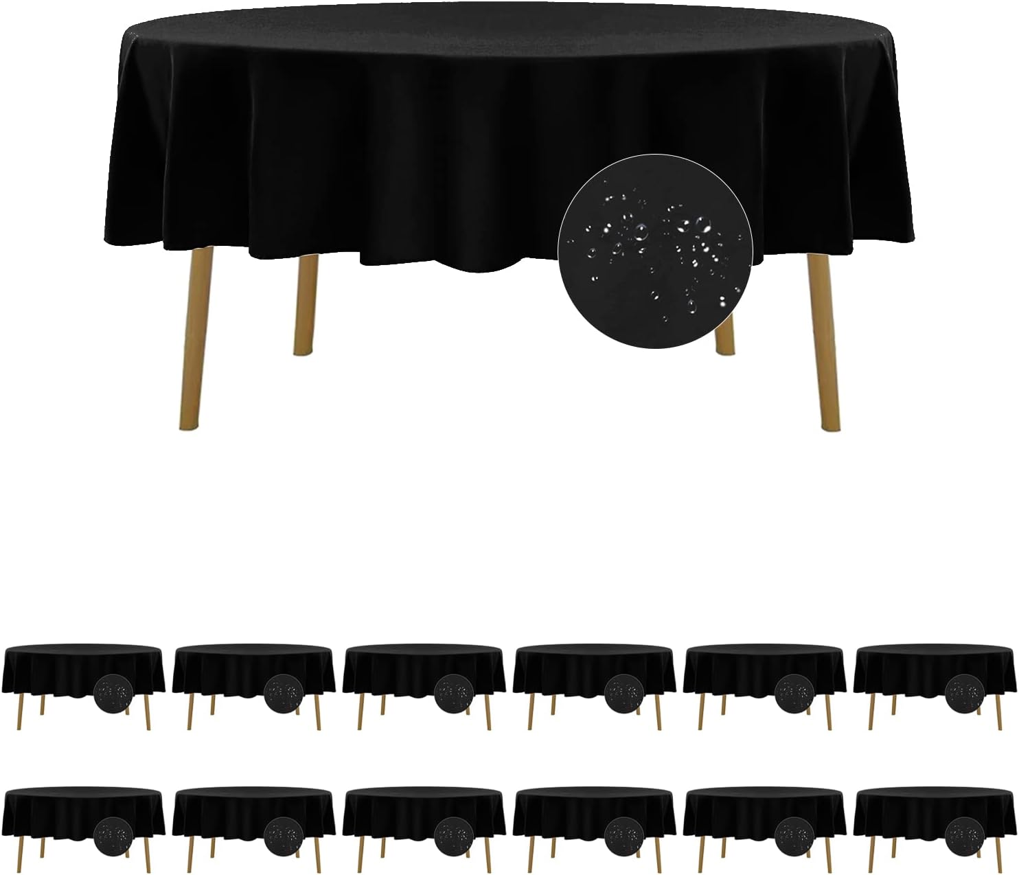 Waterproof Round Tablecloth 90 Inch for Dining and Parties