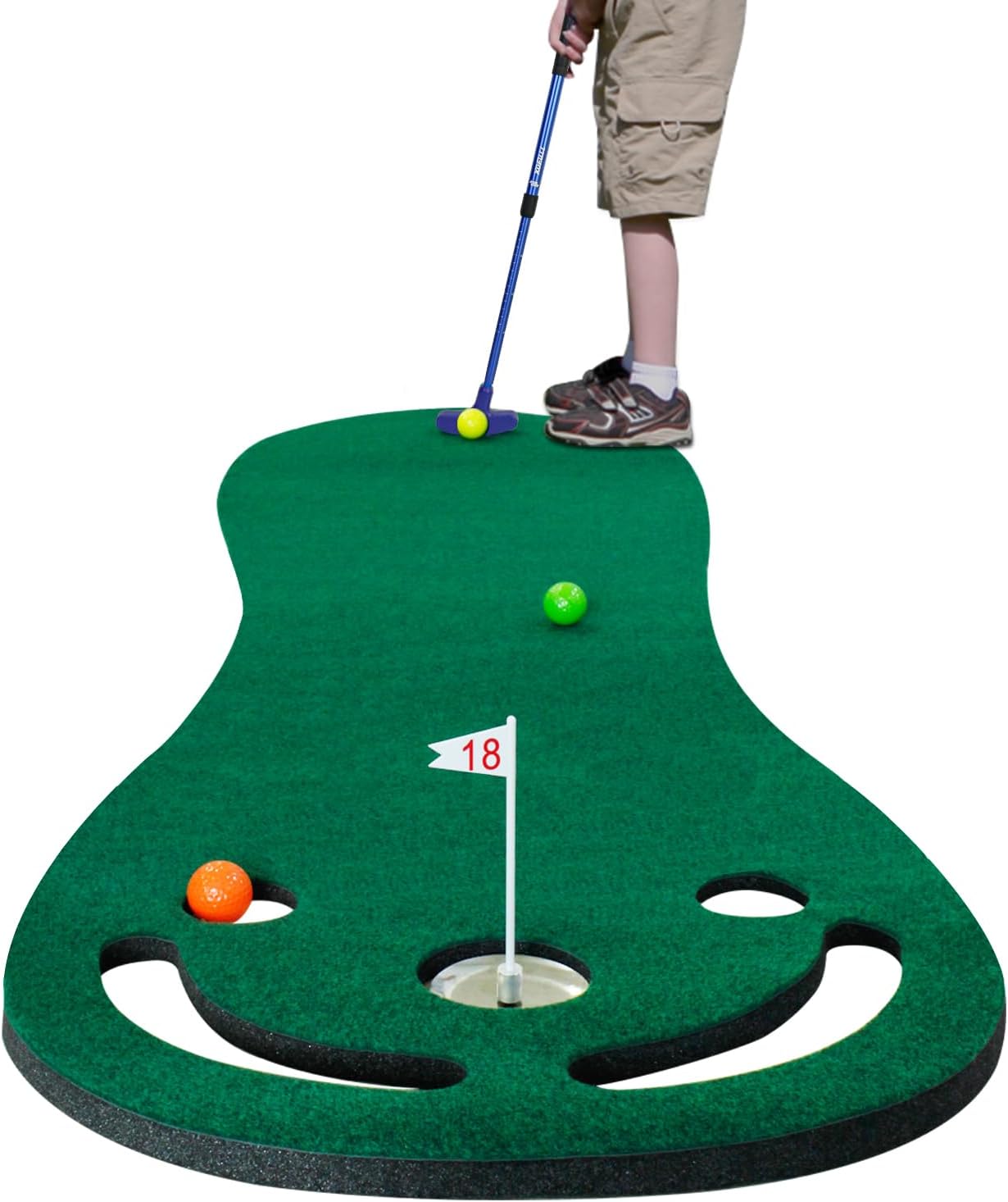 KOFULL Indoor Outdoor Golf Putting Green Mats Set for Practice