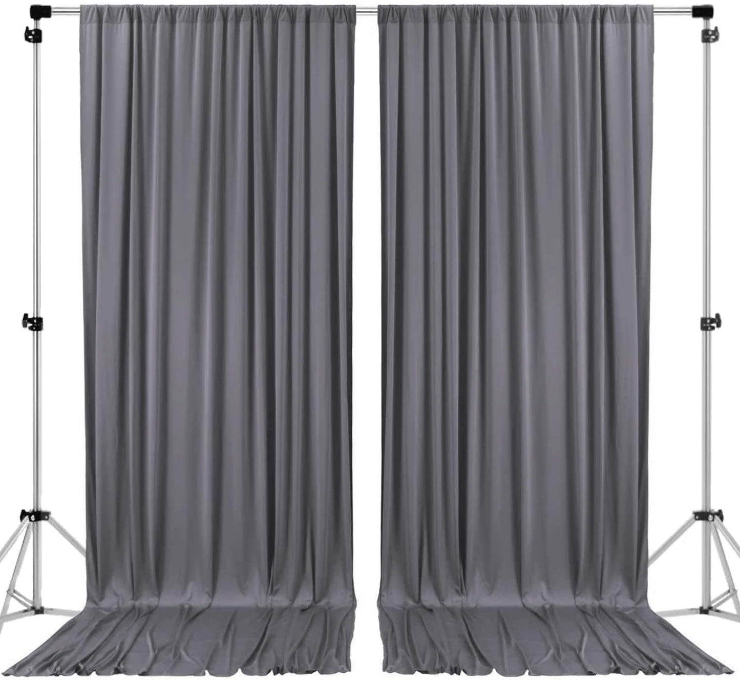 10 feet x 10 feet Charcoal IFR Polyester Backdrop Drapes Panels
