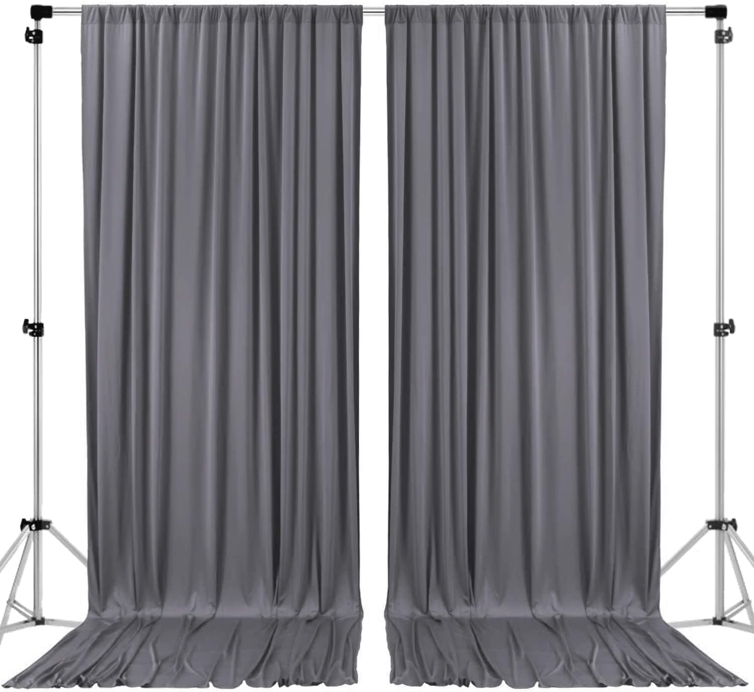 10 feet x 10 feet Charcoal IFR Polyester Backdrop Drapes Panels