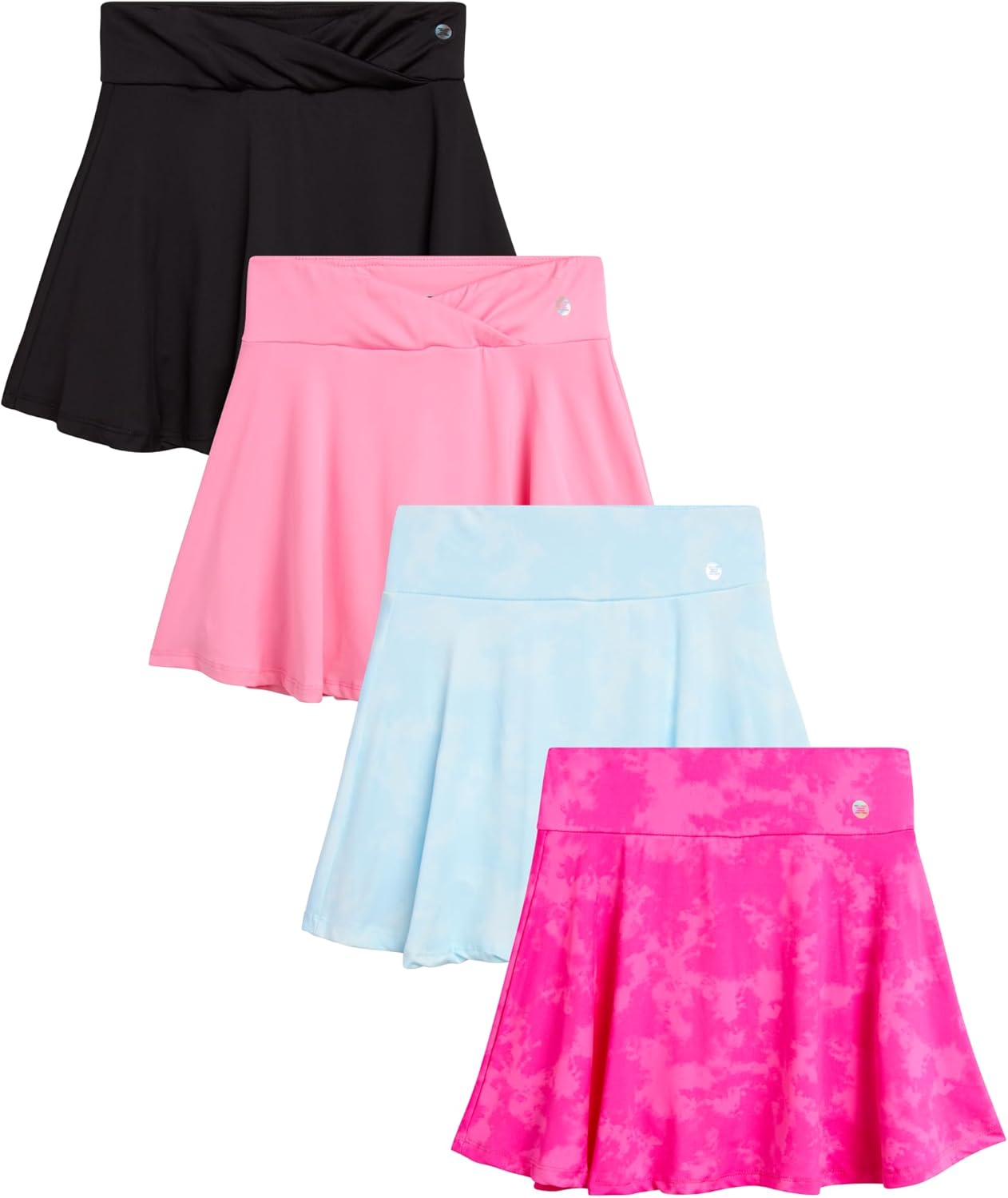 RBX Girls' Active Skirt - 4 Pack Pleated Athletic Scooter Skort