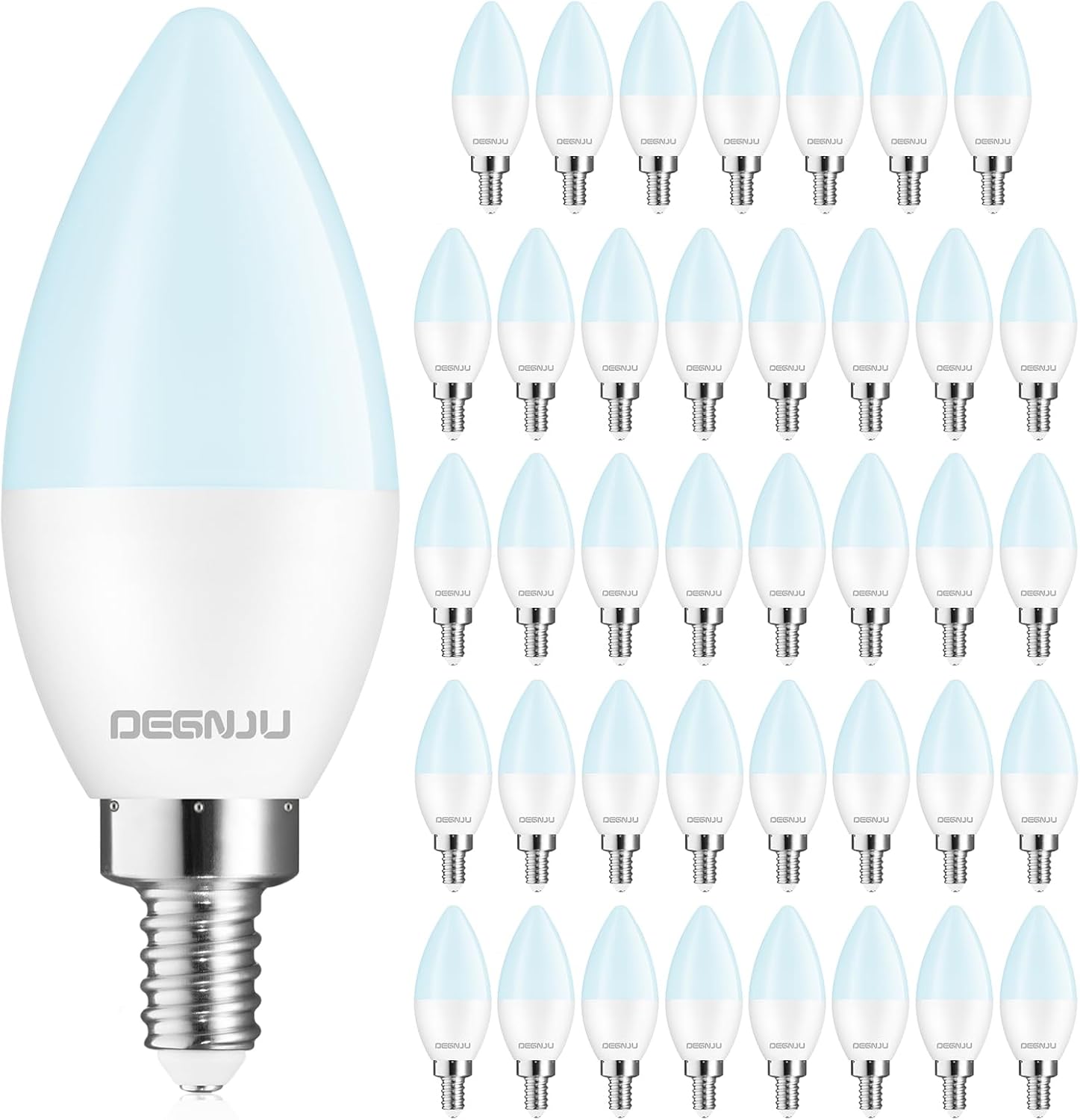 DEGNJU 40 Pack Chandelier Light Bulbs 60 Watt Equivalent