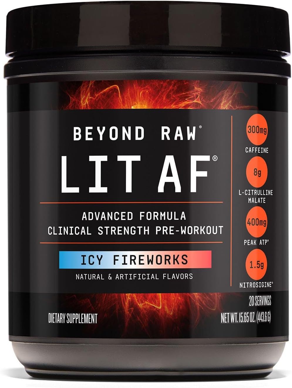 BEYOND RAW LIT Advanced Pre Workout for Energy and Focus