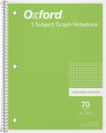 Oxford Graph Paper Notebook - Pastel Green Spiral 8 in x 10-1/2 in