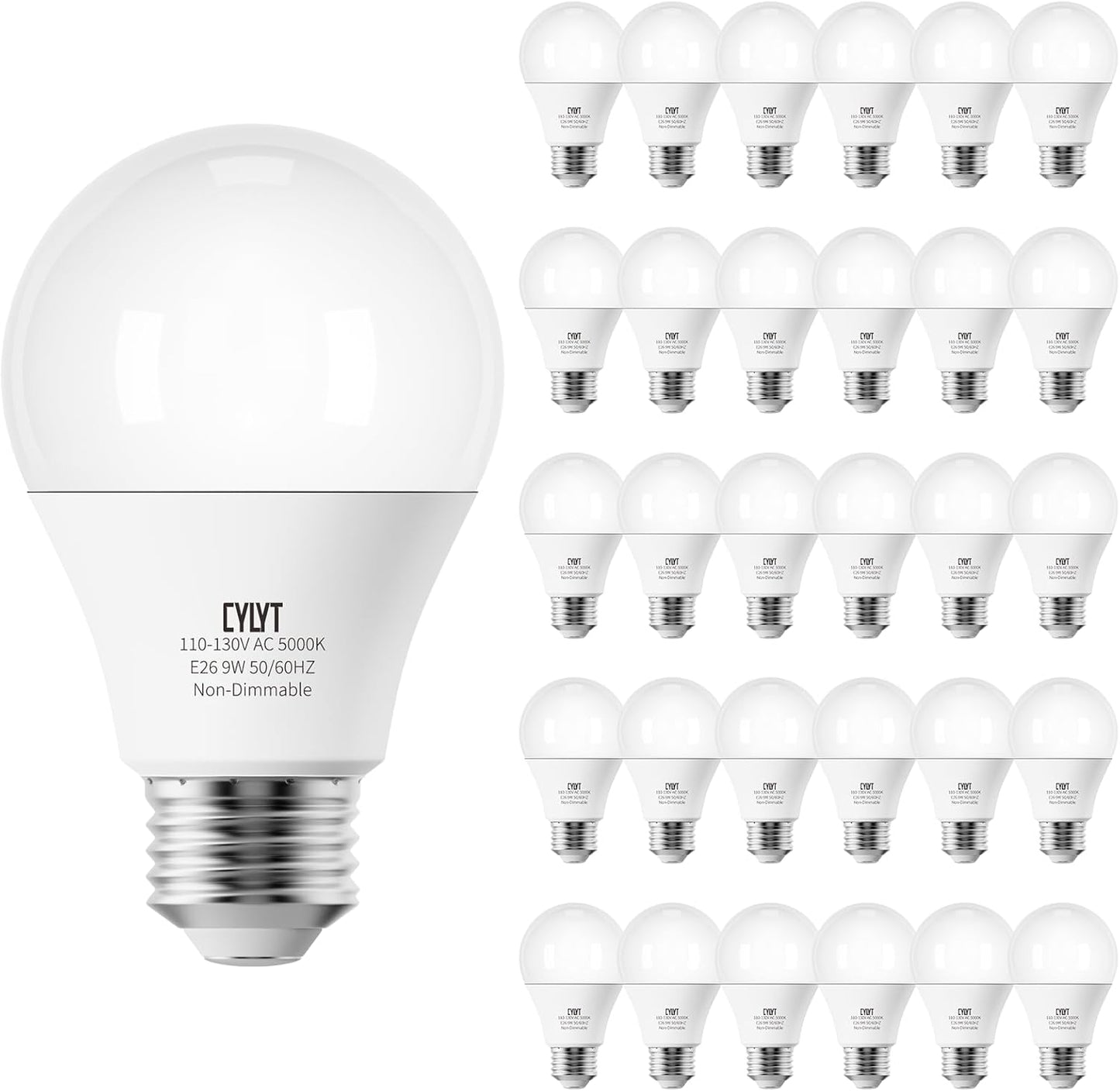 30-Pack Bright LED Light Bulbs 100W Equivalent for Home Use