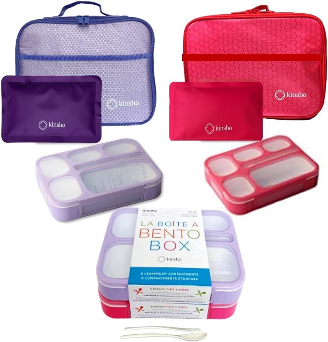 Bento Boxes Set of 2 with Insulated Bags and Ice Packs