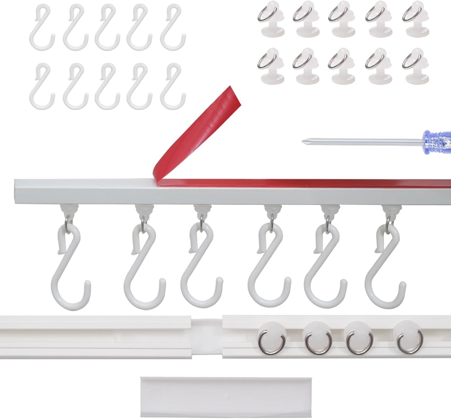 Easy Install Self-Adhesive Curtain Track - Damage-Free Hanging